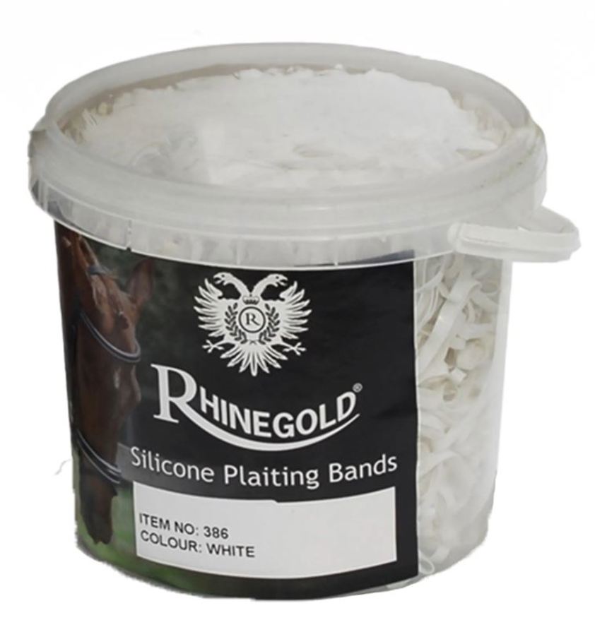 White Rhinegold Silicone Plaiting Bands
