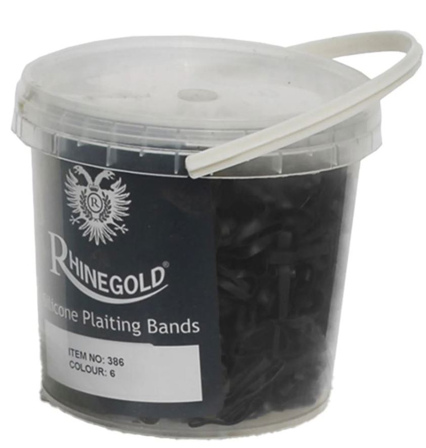 Black Rhinegold Silicone Plaiting Bands