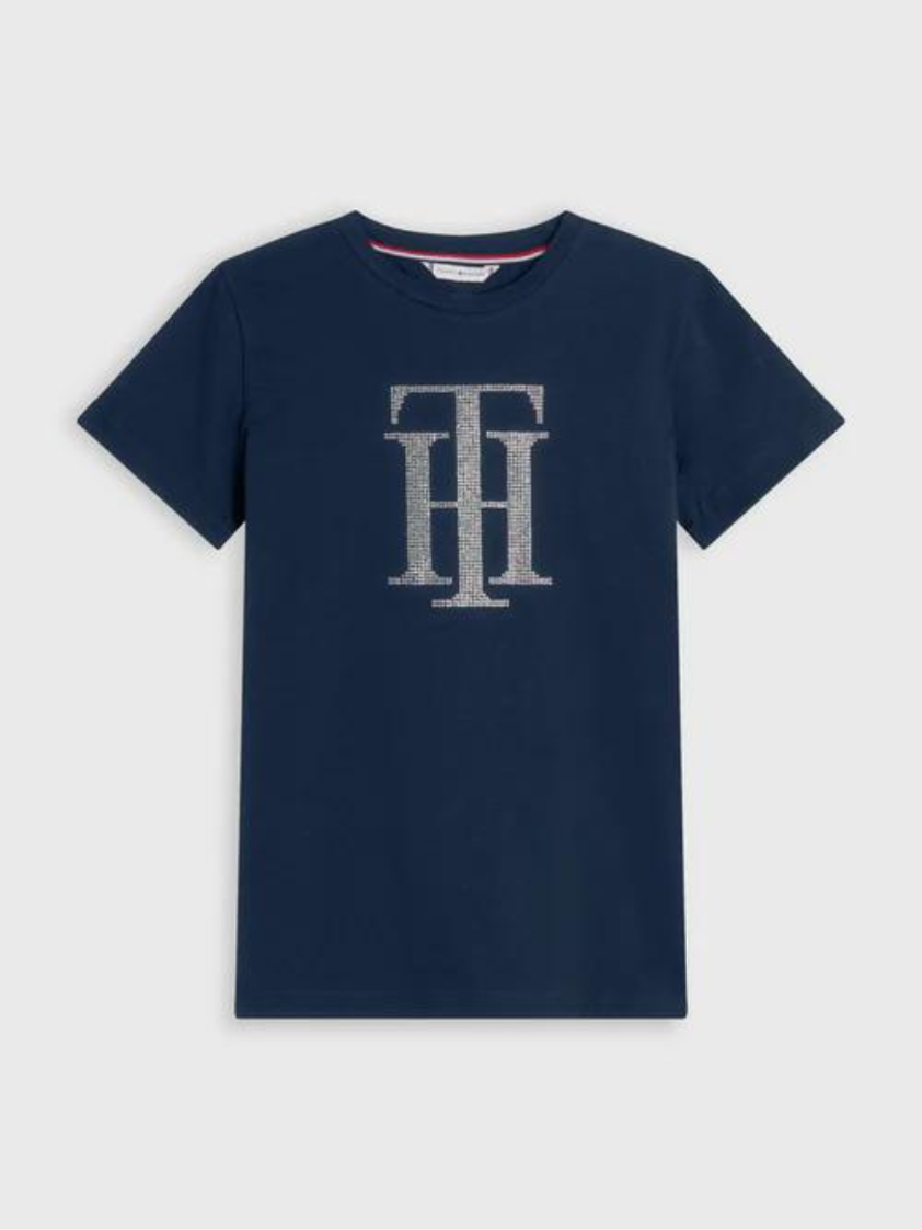 Optic White Tommy Hilfiger Rhinestone T-Shirt