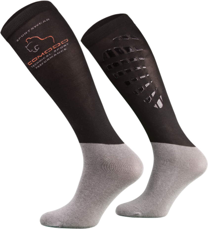 Black/Pink Horses Comodo Adult Technical Riding Socks