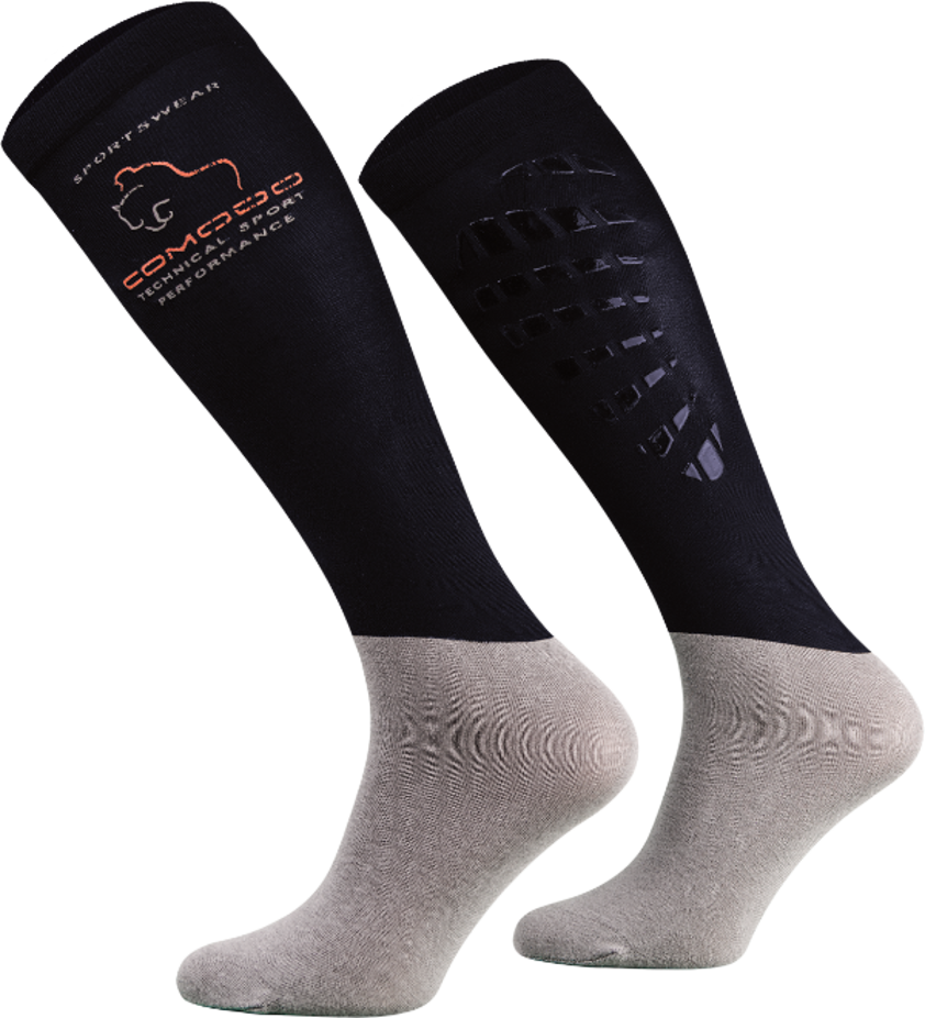 Black/Pink Horses Comodo Adult Technical Riding Socks