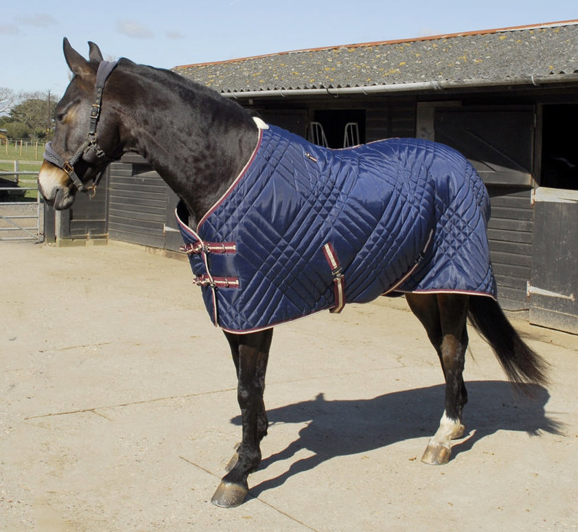 Navy Rhinegold Dallas Chevron Stable Rug 200g