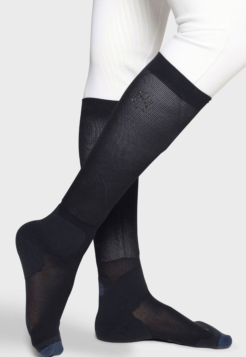 Navy Samshield Balzane Soft Air Crystal Blazon Socks