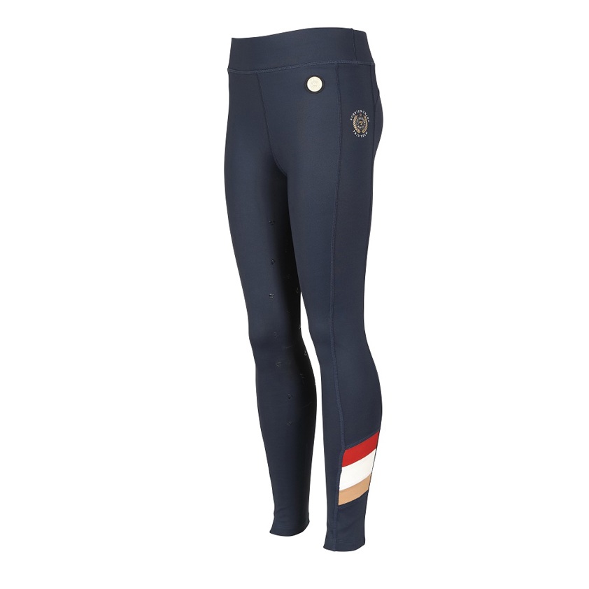 Navy Aubrion Young Rider Team Shield Riding Tights