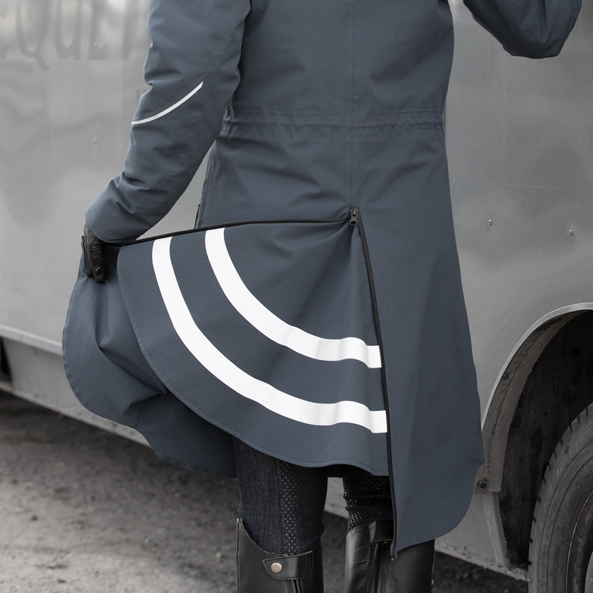 Charcoal Grey Equetech Utopia Long Waterproof Riding Coat