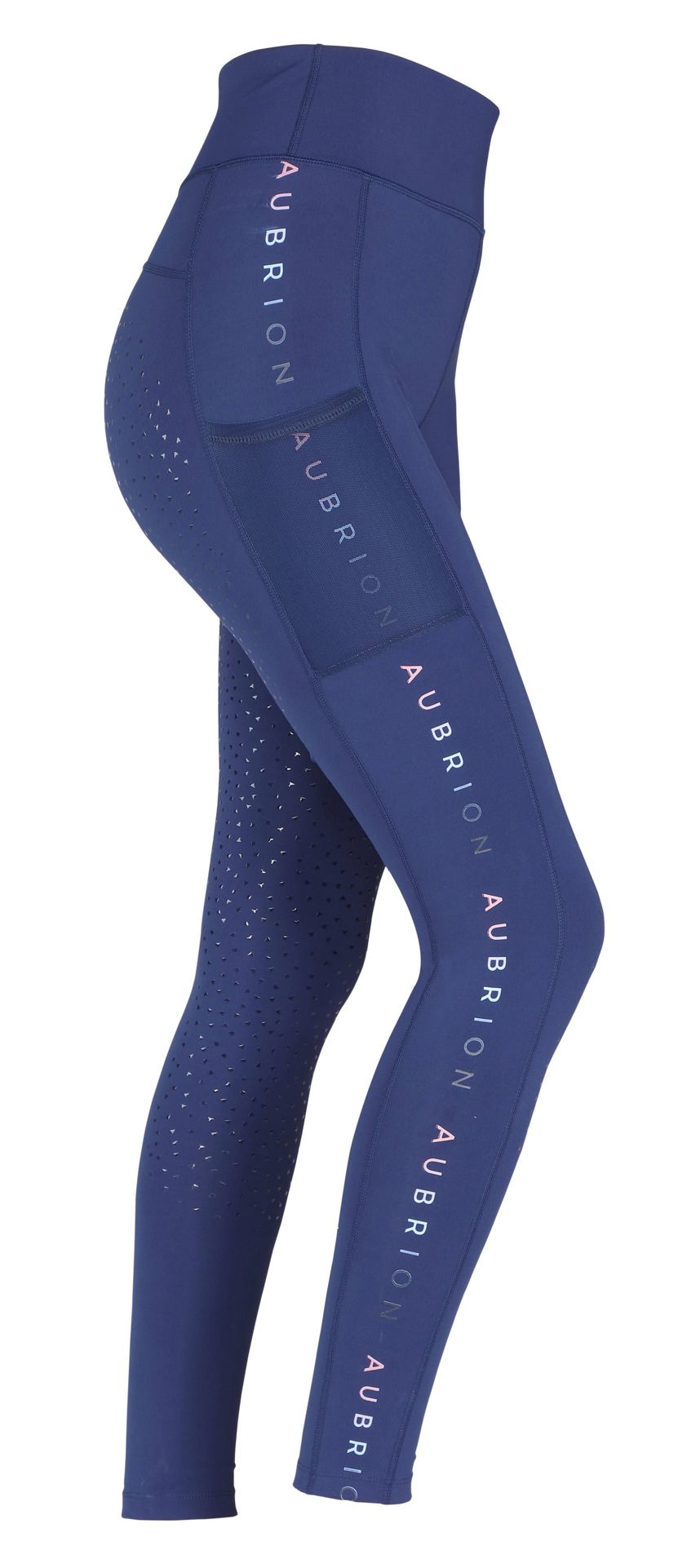 Dark Navy Aubrion Maids Brook Logo Riding Tights