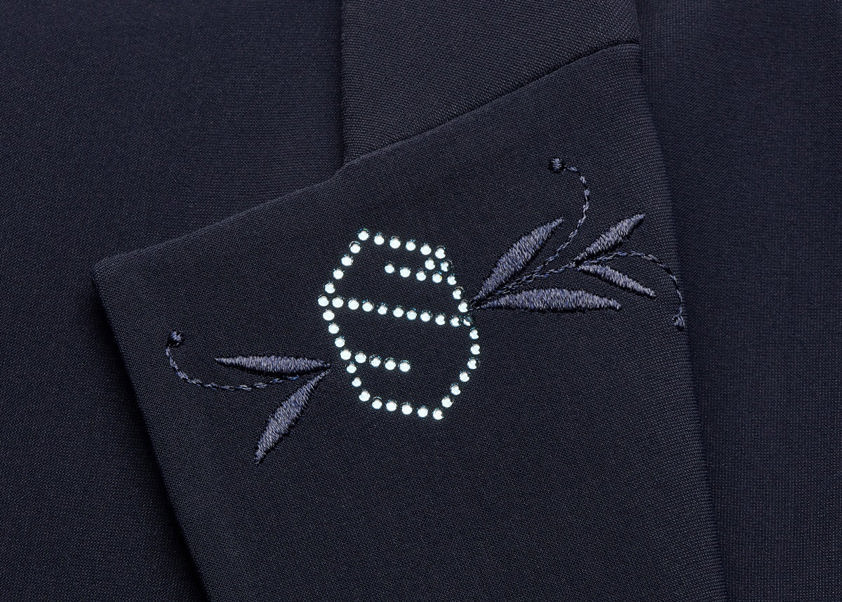 Navy Samshield Victorine Embroidered Show Jacket