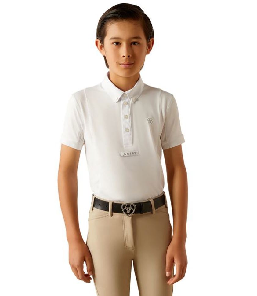White Ariat Youth Tek Show Shirt