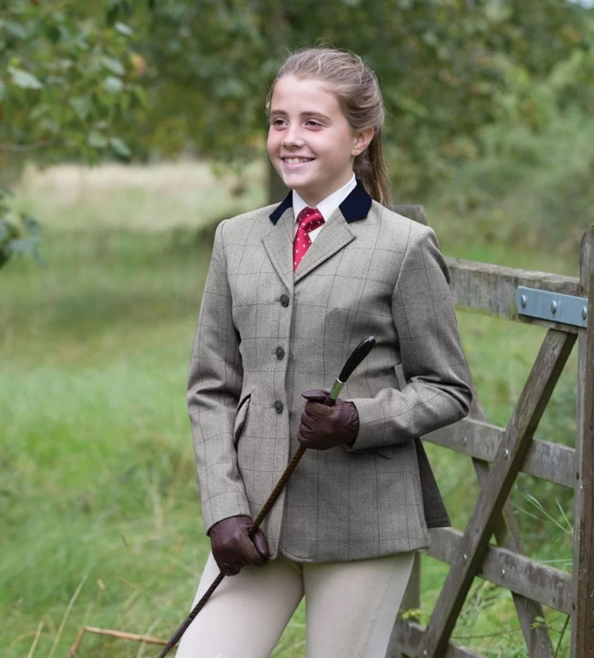 Olive Junior Foxbury Deluxe Tweed Riding Jacket