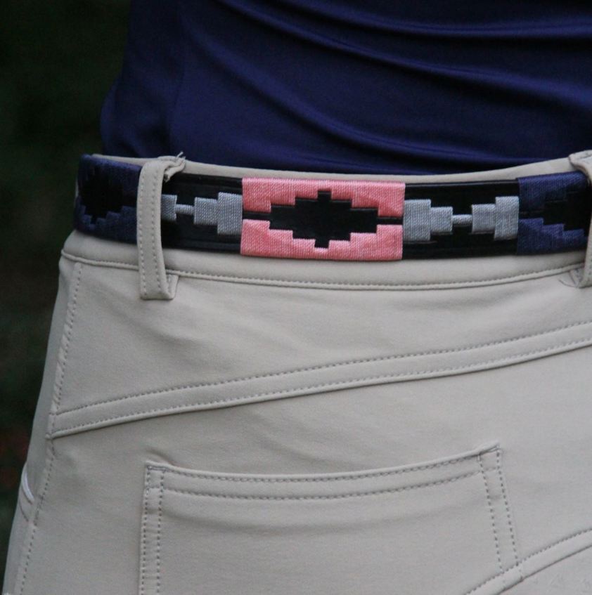 Black/Blush Cameo Polo Belt