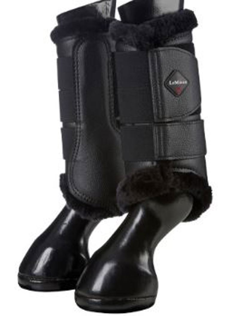 Black/Black LeMieux Fleece Lined Brushing Boots