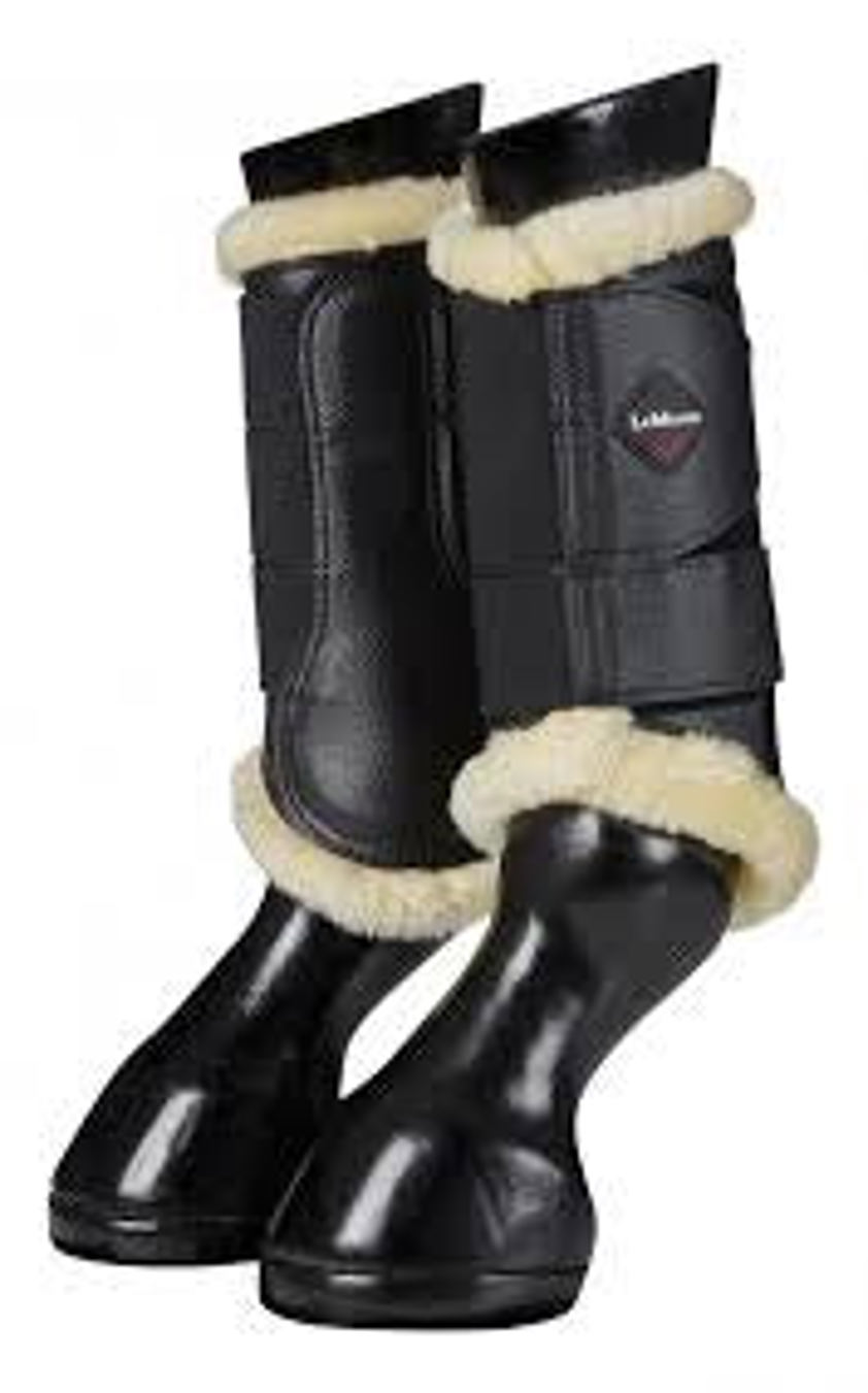 Black/Black LeMieux Fleece Lined Brushing Boots