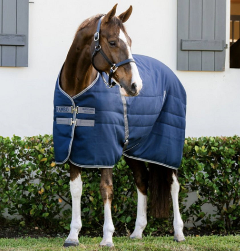 Navy/ Thunderstorm Grey Rambo Stable Rug 200g