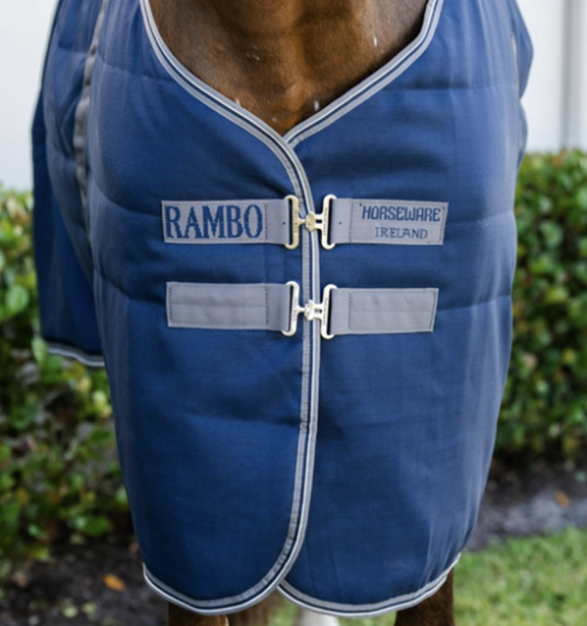 Navy/ Thunderstorm Grey Rambo Stable Rug 200g