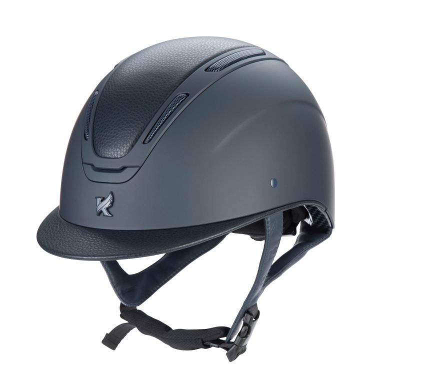 Navy Karben Amity LTHR Riding Hat