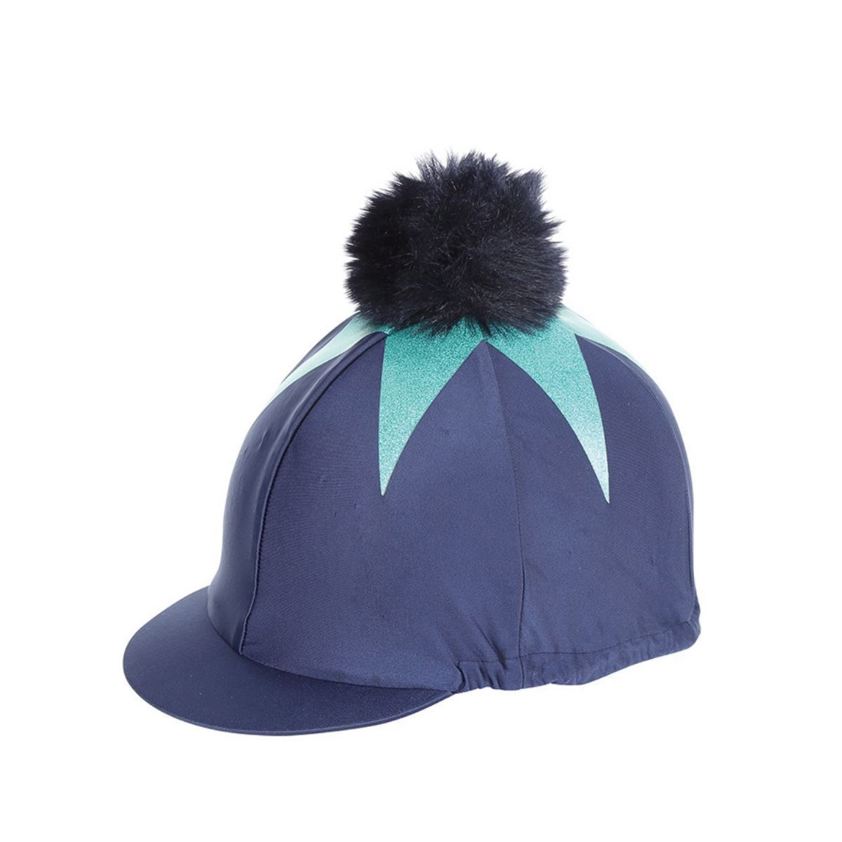 Navy/Aqua Big Star with Pom Pom Hat Lycra