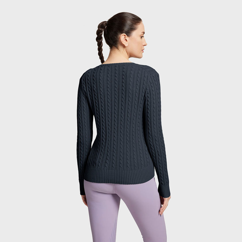 Navy Samshield Lisa Twisted Knitted Top