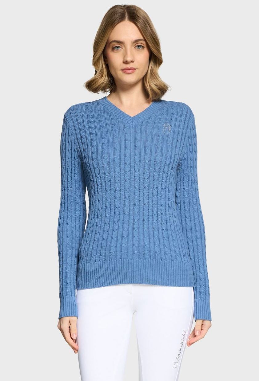 Dusty Blue Samshield Lisa Twisted Knitted Top