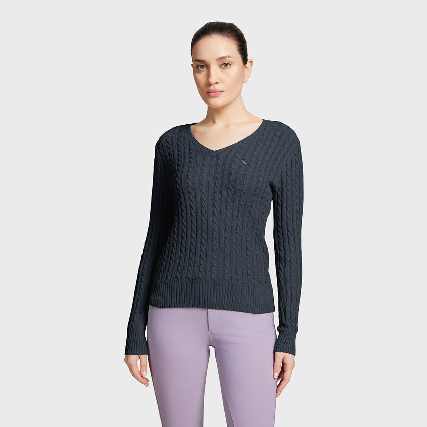 Navy Samshield Lisa Twisted Knitted Top