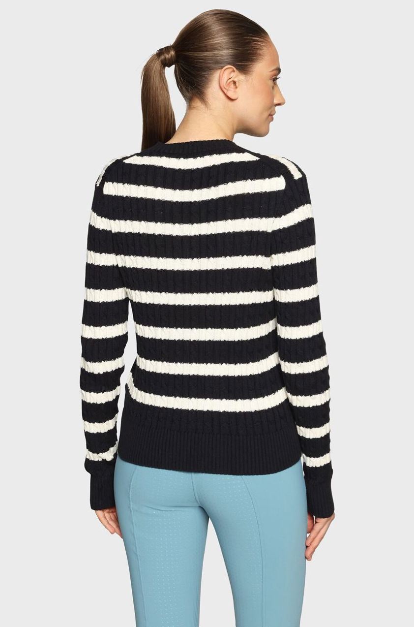 Navy/White Stripes Samshield Lisa Twisted Knitted Top