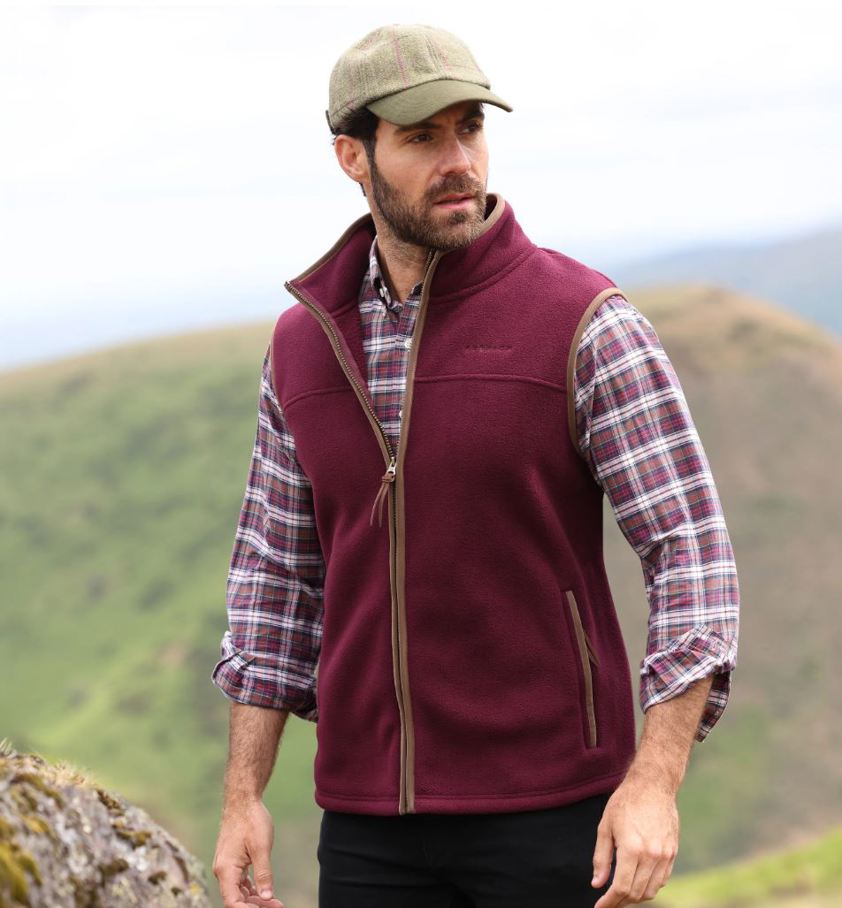 Maroon Aubrion Core Fleece Gilet - Gents