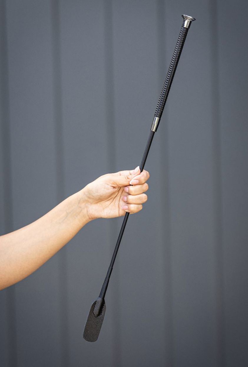Black/Silver Woof Wear Diamond Riding Whip