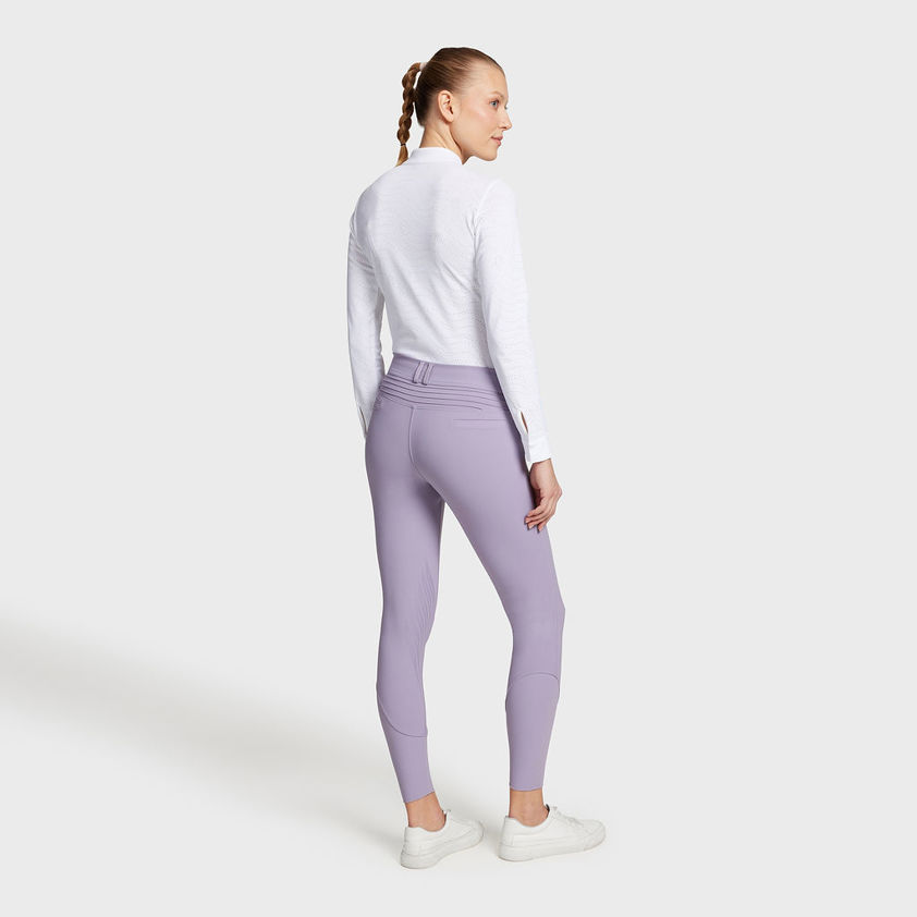 Pearl Grey Samshield Chloe Crystal Knee Grip Breeches