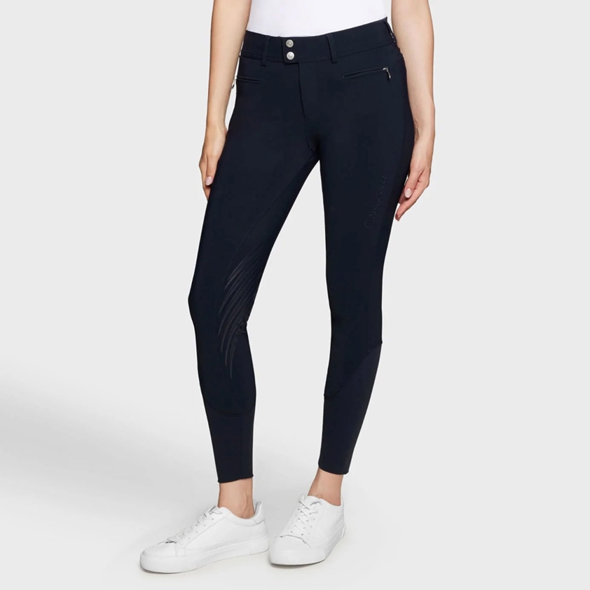 Navy Samshield Chloe Crystal Knee Grip Breeches