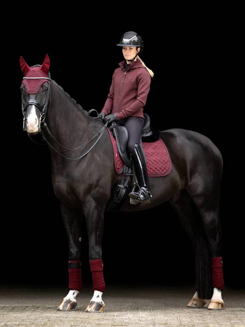 Burgundy LeMieux Crystal Suede Dressage Saddlecloth