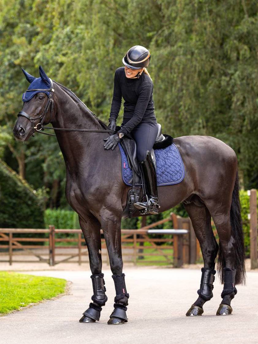 Navy LeMieux Crystal Suede Dressage Saddlecloth