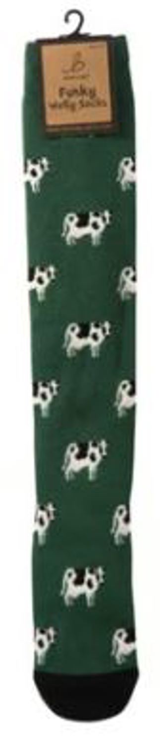 Green/Standing Cow Bartleby Funky Long Socks