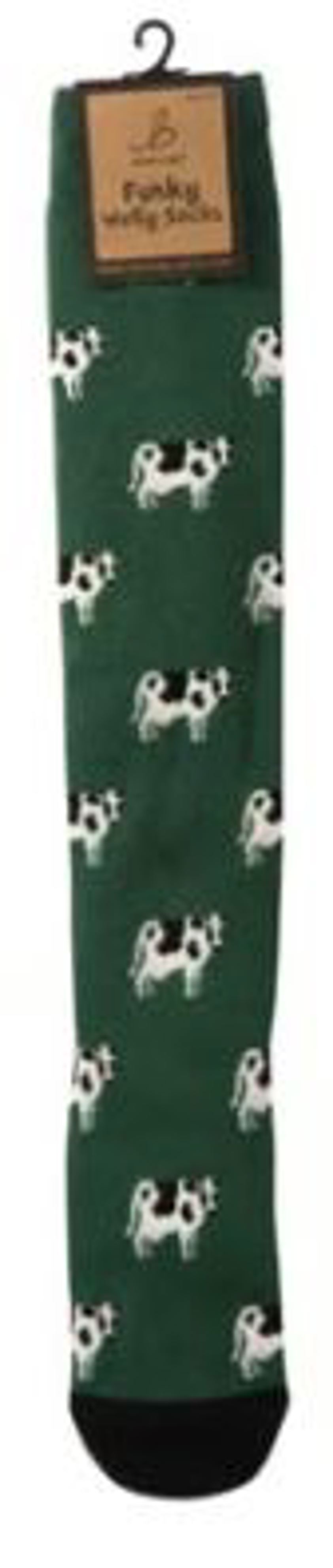 Green/Standing Cow Bartleby Funky Long Socks