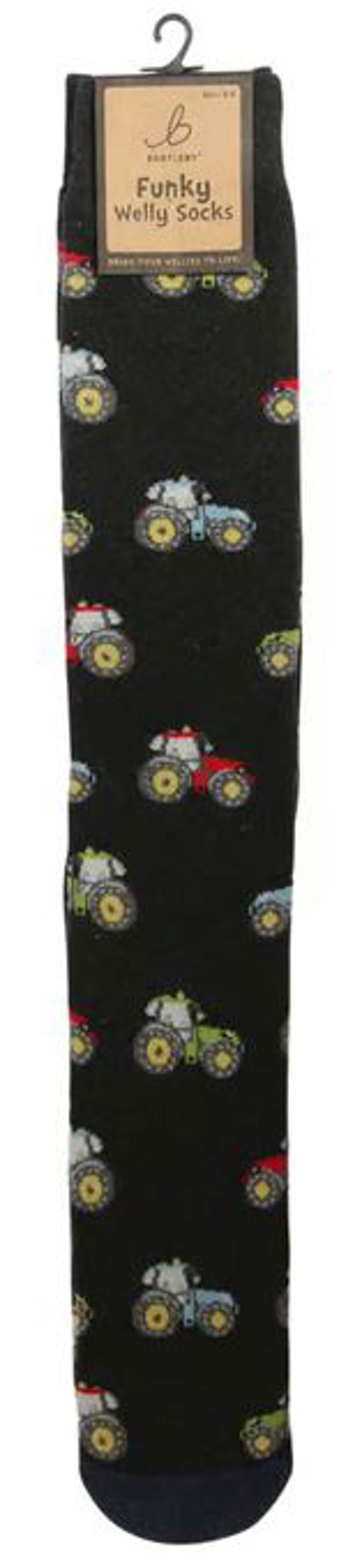 Grey Modern Tractor Bartleby Funky Long Socks