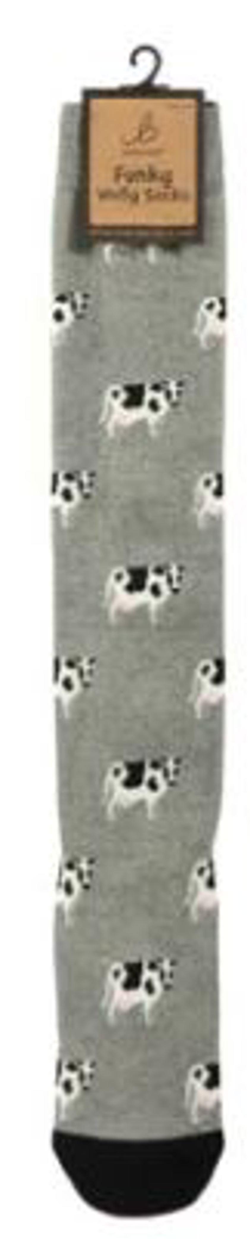 Grey/Standing Cow Bartleby Funky Long Socks