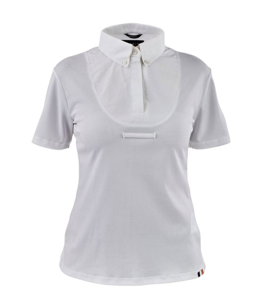 White Aubrion Young Rider Short Sleeve Tie Shirt
