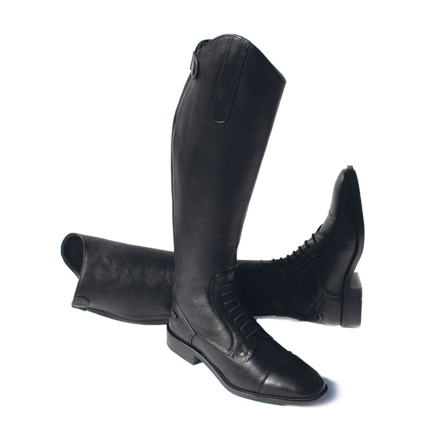 Black Rhinegold Luxus Long Leather Boot