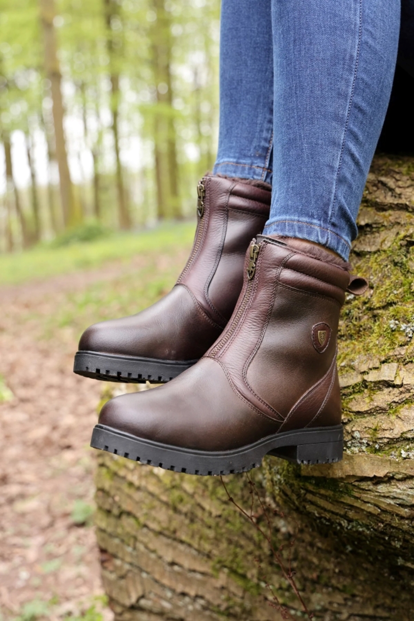 Brown Moretta Atri Zip Country Boots