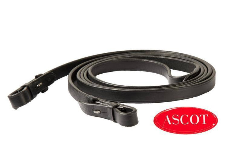 Black Ascot Plain Weymouth Reins