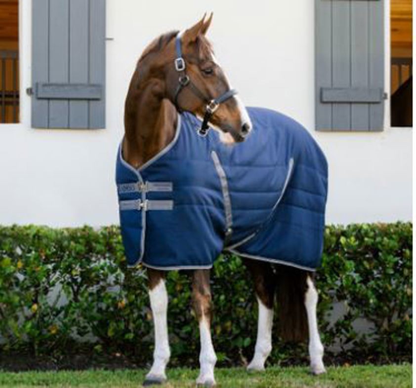 Navy/Thunderstorm Grey/Silver Rambo Stable Rug 400g
