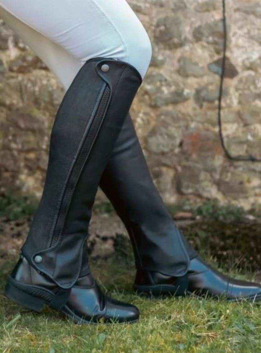 Black Saltos Leather Half Chaps