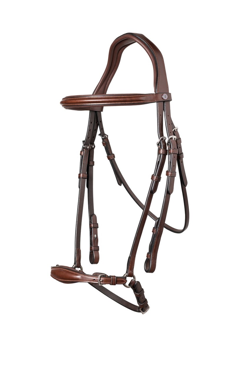 Brown/Silver Trust Barcelona Adjustable Drop Noseband Bridle