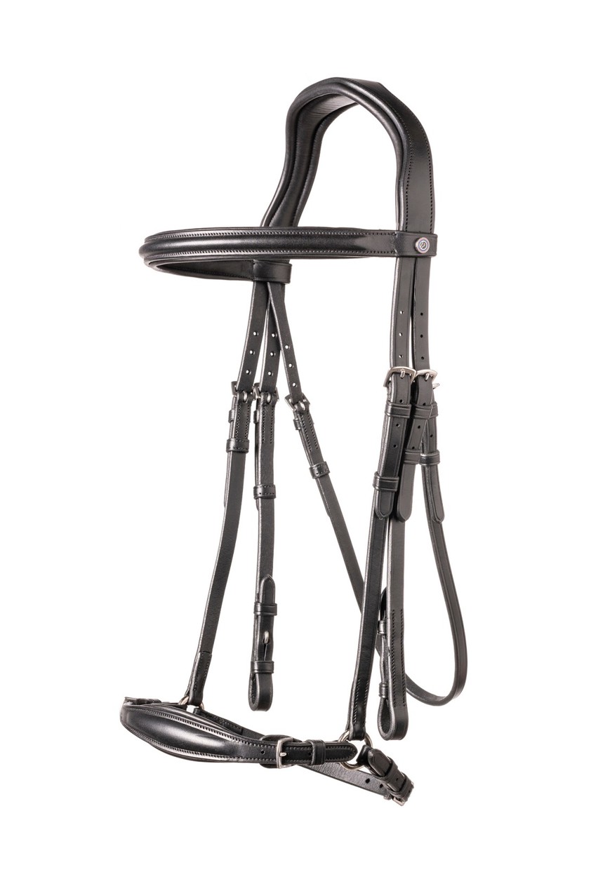 Black/Silver Trust Barcelona Adjustable Drop Noseband Bridle