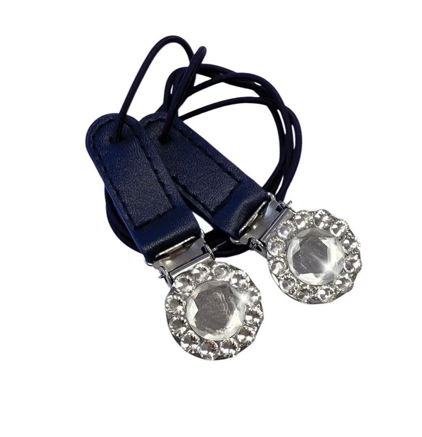 Navy Equetech Crystal Showing Number Clips