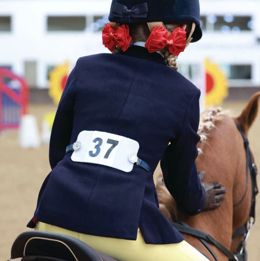 Navy Equetech Crystal Showing Number Clips