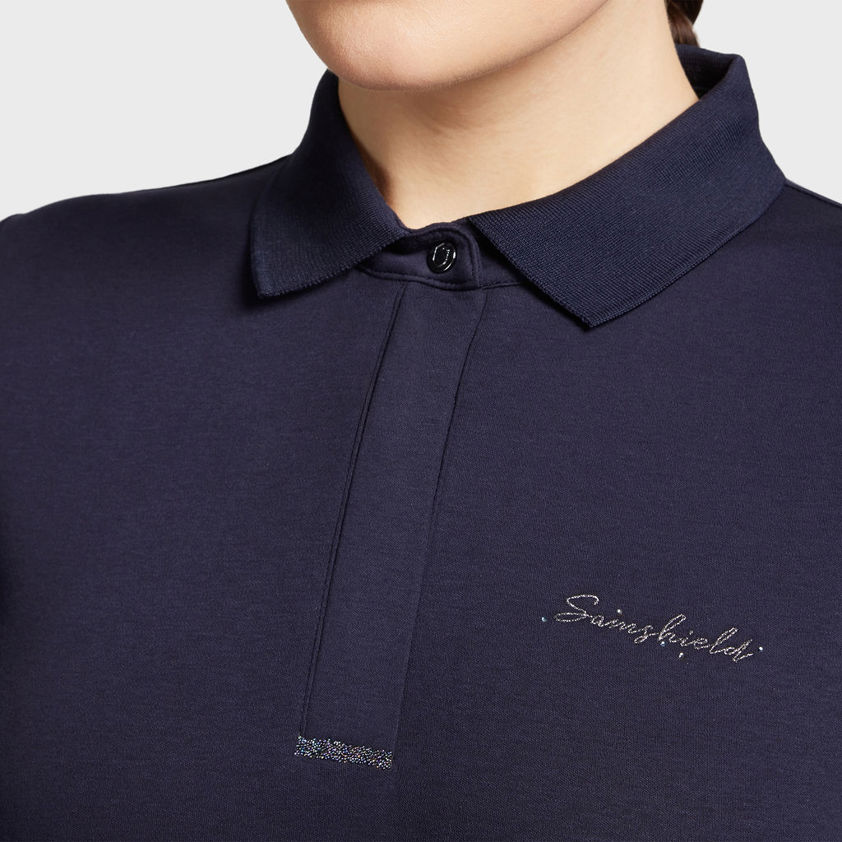 Navy Samshield Celine Polo Top