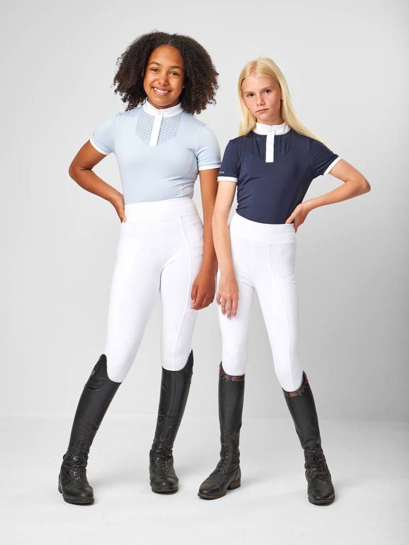 White LeMieux Young Rider Pull On Breeches