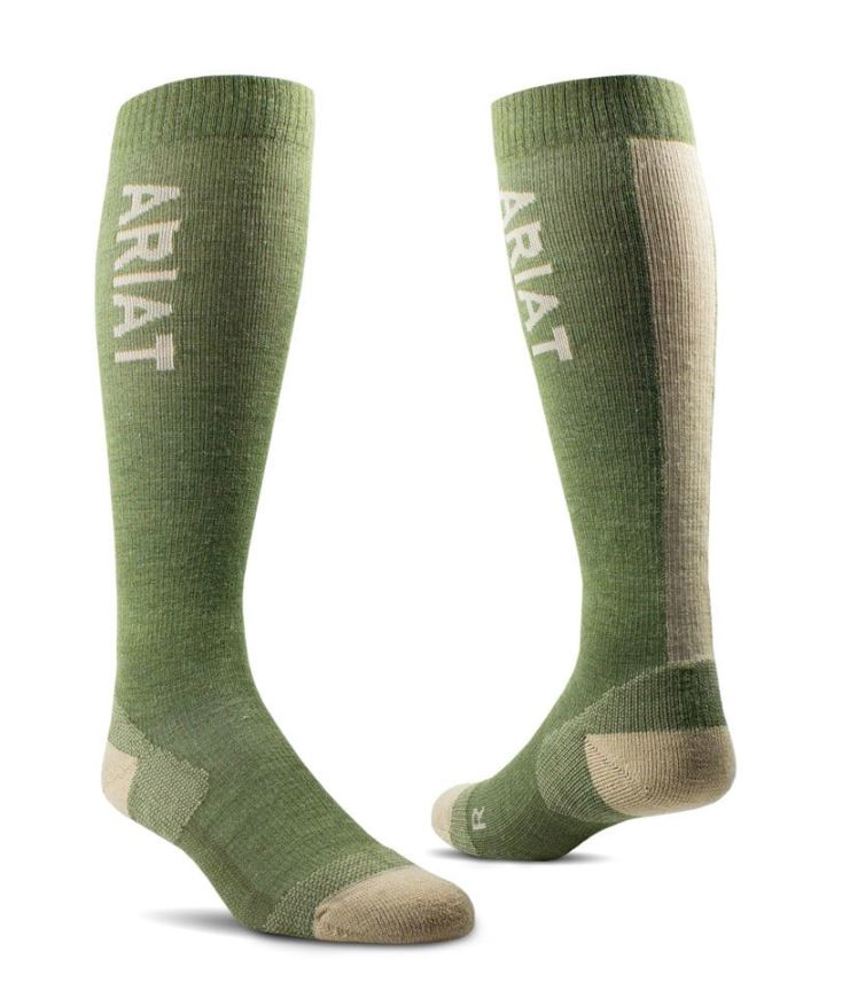 Moss/Irish Cream Ariat TEK Thaw Merino Socks