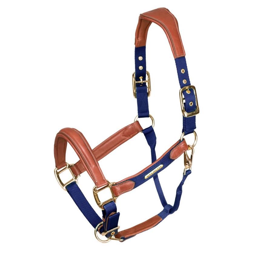 Navy Velociti Lusso Padded Leather Headcollar