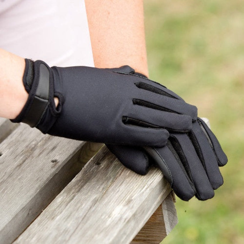 Black Equetech Junior Stretch Show Gloves