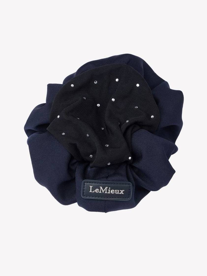 Navy/Black LeMieux Scrunchie With Crystal Hair Net